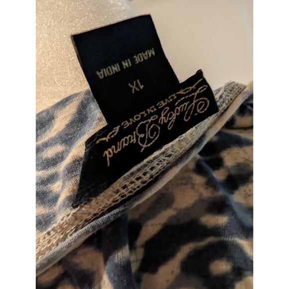 LUCKY BRAND Tunic Top Plus Size 1X Blue Floral Boho Lightweight Flowy Shirt Top - Picture 7 of 15